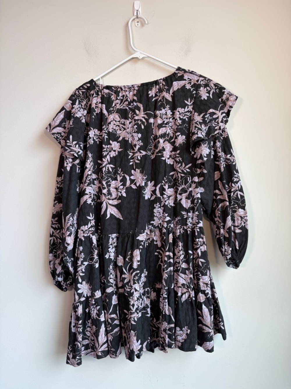 Free People Black Mini Dress with Pink Floral Print - Picture 6 of 6